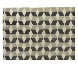 Saral Home Grey & Beige Geometric Cotton Carpet image 2