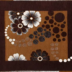 ZESTURE Brown Floral Printed Carpet image 3