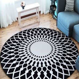 Safiya Carpet White Geometric Hand-Tufted Woollen Carpets-picture-6