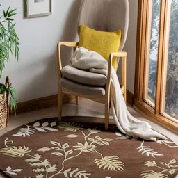 Safiya Carpet Brown Ethnic Motifs Woollen Carpets-picture-26