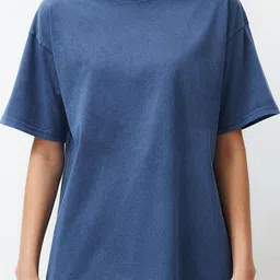 Trendyol Typography Printed Drop-Shoulder Sleeves Cotton Casual T-shirt image 4