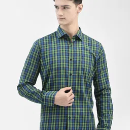 Crimsoune Club Slim Fit Tartan Checked Pure Cotton Casual Shirt-picture-43