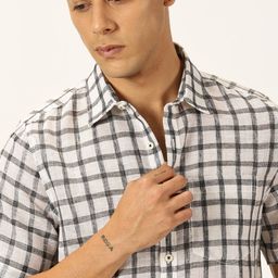Thomas Scott Men Premium Slim Fit Tartan Checks Opaque Checked Casual Shirt-picture-27