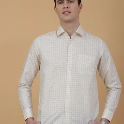 Greenfibre Men Slim Fit Grid Tattersall Checks Opaque Checked Formal Shirt-picture-15