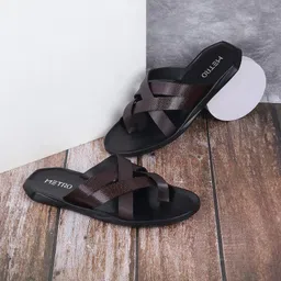 metro Men Synthetic Leather Chappal image 2