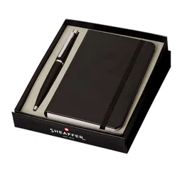 Sheaffer Black With Chrome Trim VFM Ballpoint Pen & Notebook image 2