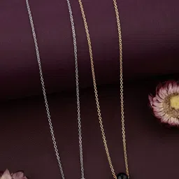 DressBerry Set Of 2 Brass Gold-Plated & Silver-Plated Antique Chains image 1