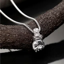 Roadster Silver-Plated Fist Hand Pendant & Chain image 3