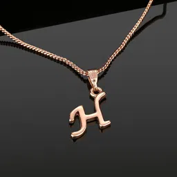 Estele Rose Gold-Plated Alphabet H Pendant With Chain image 1