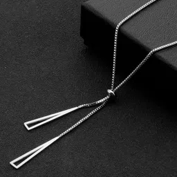Jewels Galaxy Silver-Plated Stainless Steel Geometric Pendant With Chain-picture-26