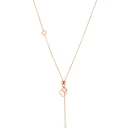 LAIDA Women Rose Gold-Plated & Black AD Studded Pendant With Chain image 2