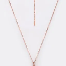 VOGUE PANASH Rose Gold-Plated CZ-Studded Solitaire Circular-Charm Pendant With Chain image 2