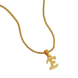 Estele Gold-Plated Alphabet E Pendant With Link Chain image 4