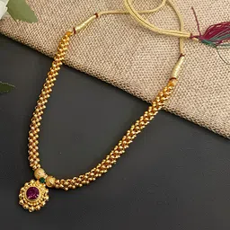 KARISHMA KREATIONS Gold Plated Stone Studded Necklace-picture-24