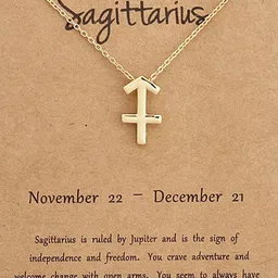 DESTINY JEWELS Gold Plated Sagittarius Zodiac Pendant Necklace-picture-23