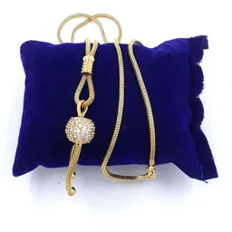 Anujeet Fashion Hub Gold-Plated American Diamond Studded Chain-picture-22