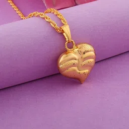 MEMOIR Gold-Plated Heart Shaped Pendant With Chain-picture-43