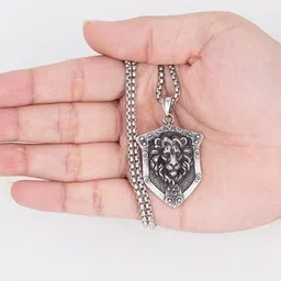 MEENAZ Silver-Plated Contemporary Pendant With Chain-picture-28