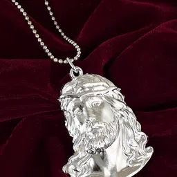 MEMOIR Silver-Plated Jesus Pendant With Chain-picture-34