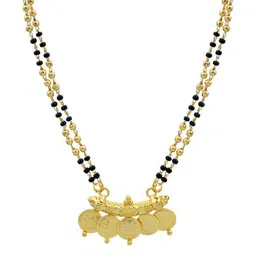 MEMOIR Gold-Plated Stone Studded & Beaded Mangalsutra-picture-41