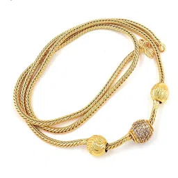 Anujeet Fashion Hub Gold-Plated AD Studded Three Ball Mop Necklace-picture-27