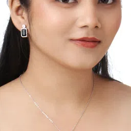 Kord Store Rhodium-Plated Stone Studded Jewellery Set-picture-12