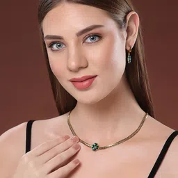 VOGUE PANASH 18KT Gold Plated Artificial Stones Studded Tarnish-Free Necklace Set-picture-24