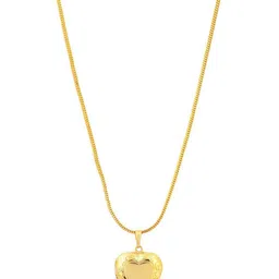 MEMOIR Gold-Plated Heart Shape Locket Pendant With Chain-picture-14