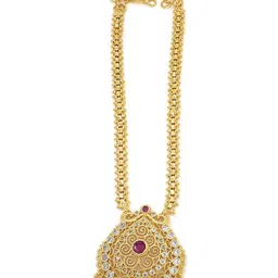 Anujeet Fashion Hub Gold-Plated American Diamond Necklace-picture-18