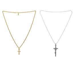 MEMOIR Set Of 2 Gold & Silver PlatedJesus Pendant With Chain-picture-10