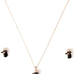 Kord Store Rose Gold Plated CZ Studded Jewellery Set image 3