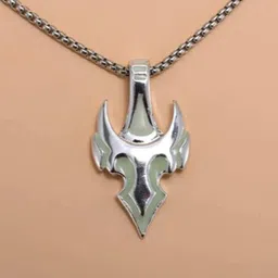 VIEN Silver-Plated Glowing In The Dark Gothic Anchor Pendant With Chain image 3