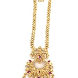Anujeet Fashion Hub Gold-Plated AD Necklace image 5