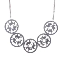 Golden Peacock Grey Handcrafted Necklace image 2