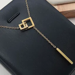 MYKI Gold-Plated Square Pendants with Chains image 3