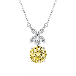 Designs & You Silver-Plated Cubic Zirconia Studded Floral Shaped Necklace image 3