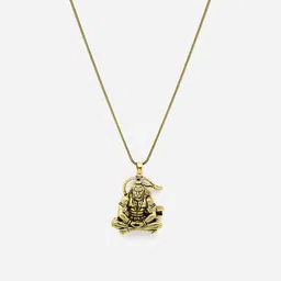 Sanjog Men Gold-Plated Lord Hanuman Pendant With Chain image 4