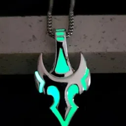 VIEN Silver-Plated Glowing In The Dark Gothic Anchor Pendant With Chain image 2