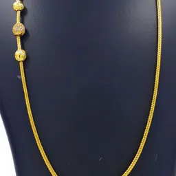 Anujeet Fashion Hub Gold-Plated AD Studded Three Ball Mop Necklace image 3