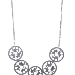 Golden Peacock Grey Handcrafted Necklace image 3