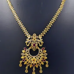 Anujeet Fashion Hub Gold-Plated AD Necklace image 3