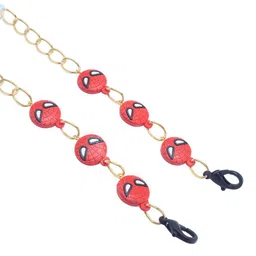 Golden Peacock Kids Red & Gold-Toned Mask Chain image 4