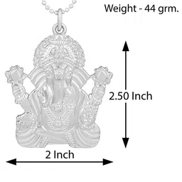 MEMOIR Silver-Plated Lord Ganesha Pendant With Chain image 3