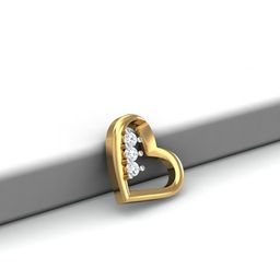 KUBERBOX 18KT Gold Diamond Studded Heartly Charm Pendant - 0.64-picture-14