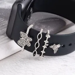 JOKER & WITCH Women Set Of 4 Stone-Studded Watch Charm-picture-16