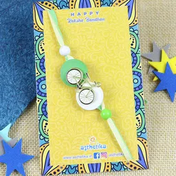 Asthetika Boys Thread Rakhi with Roli Chawal image 2