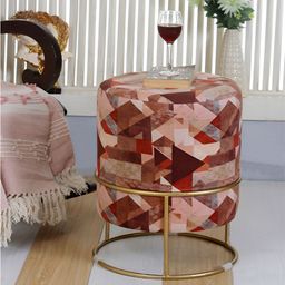 Shadowkart Brown Abstract Wooden Pouffes Sitting Mudda Ottomans-picture-36