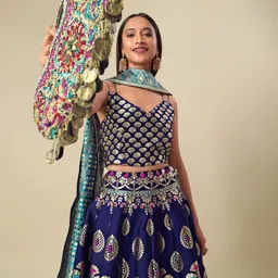 PURVAJA Woven Design Ready to Wear Lehenga & Unstitched Blouse With Dupatta image 5