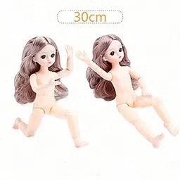 Tickles Set Movable Jointed Makeup Cute Girl Eyes Fashionable Doll for Kids Girls (Size: 30 cm Color & Design: May Vary) image 5