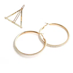 justpeachy Gold-Plated Circular Hoop Earrings with Clip image 4